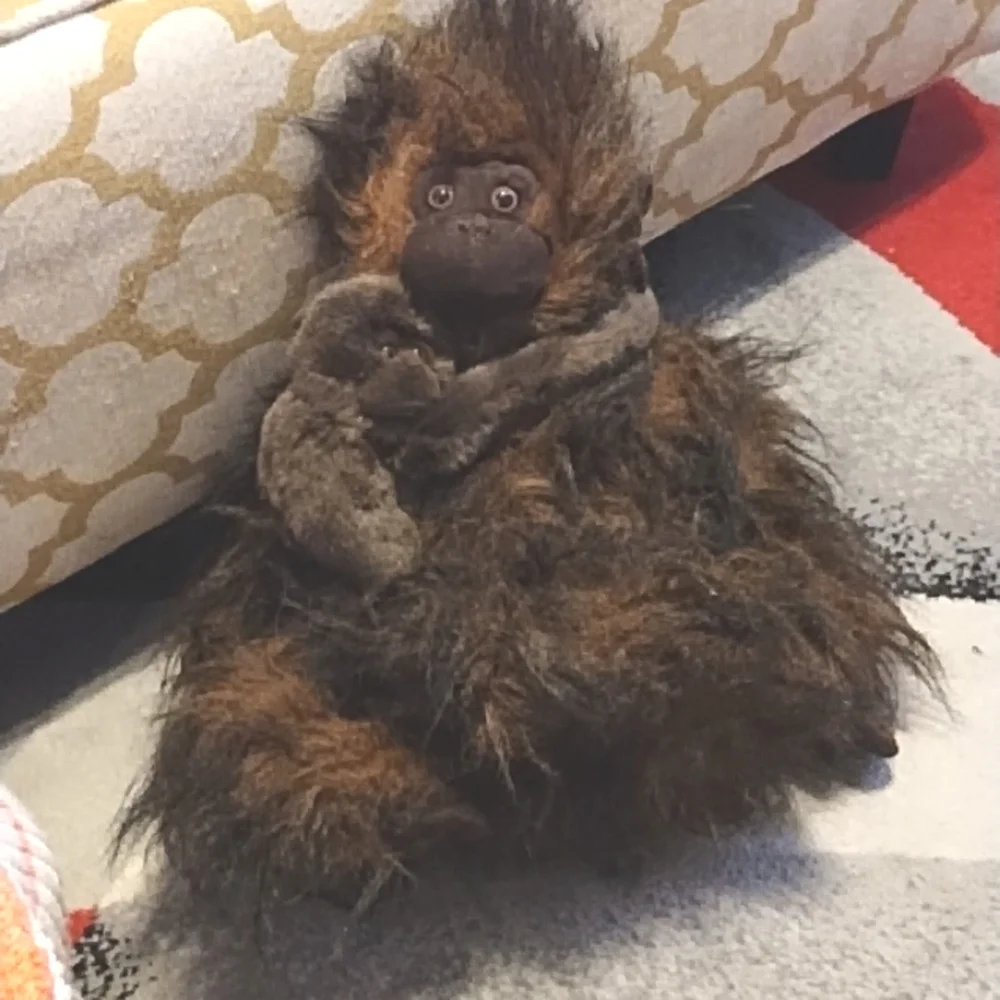 Plush Hairy Gorilla with Baby Stuffed Animal Toys monkey brown